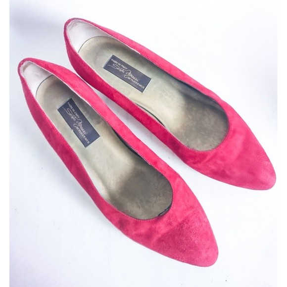 Vintage Sesto Meucci Of Florence Red Suede Flats Women's size 8 B Made in Italy - Picture 5 of 9